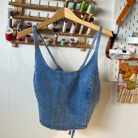 Vintage denim tie around top - Picture 4 of 6